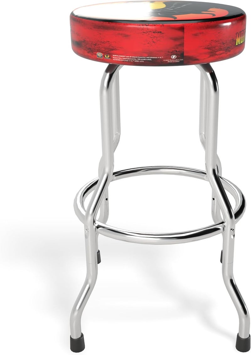 Arcade1Up Officially Licensed Adjustable Stool with Chrome-Plated Steel Frame and High-Density Foam Padding for Supreme Gaming Comfort (Mortal Kombat II) - Image 3